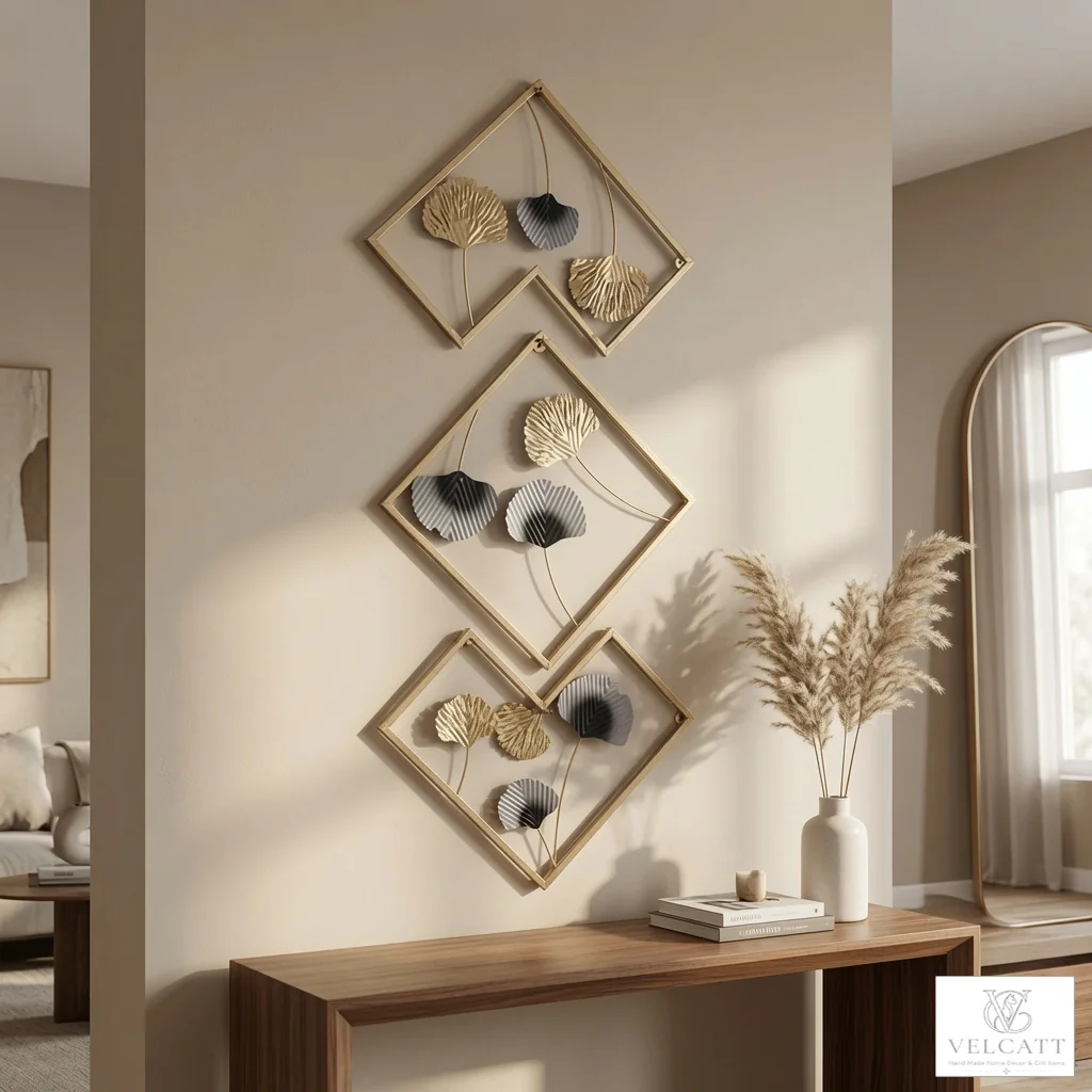 Handcrafted Metal Leaf Wall Art - Luxury Home Décor Statement Piece